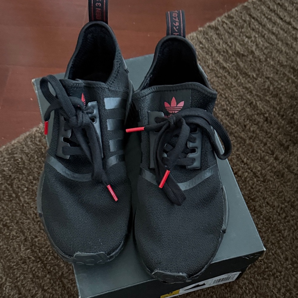 Adidas Black and Red Athletic Shoes